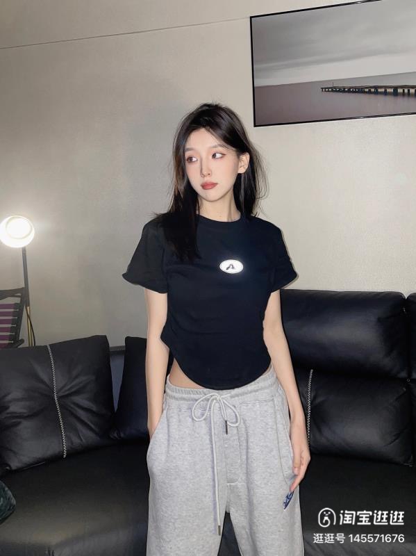 92棉/8氨綸40支210g純棉 短袖T恤女夏季辣妹風