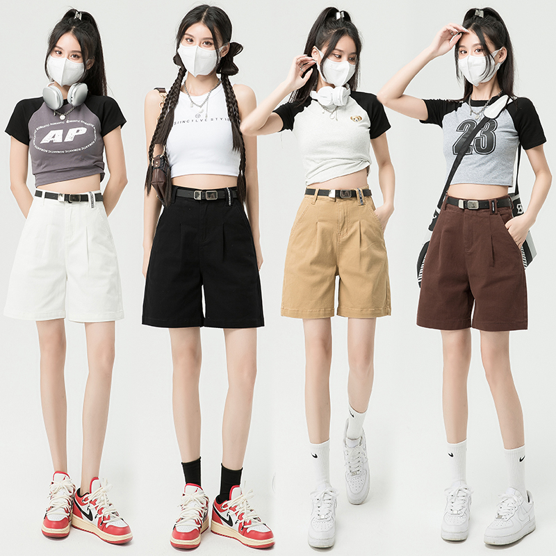 實拍2024春夏裝新款彈力休閒五分褲牛仔褲女
