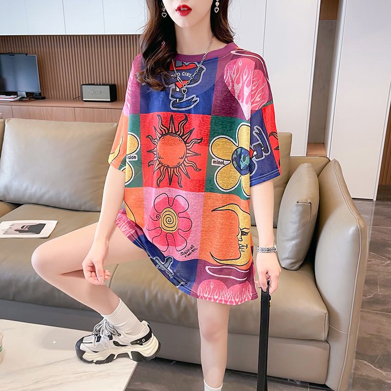 實拍2024夏季韓版寬鬆納米冰絲短袖上衣T恤女