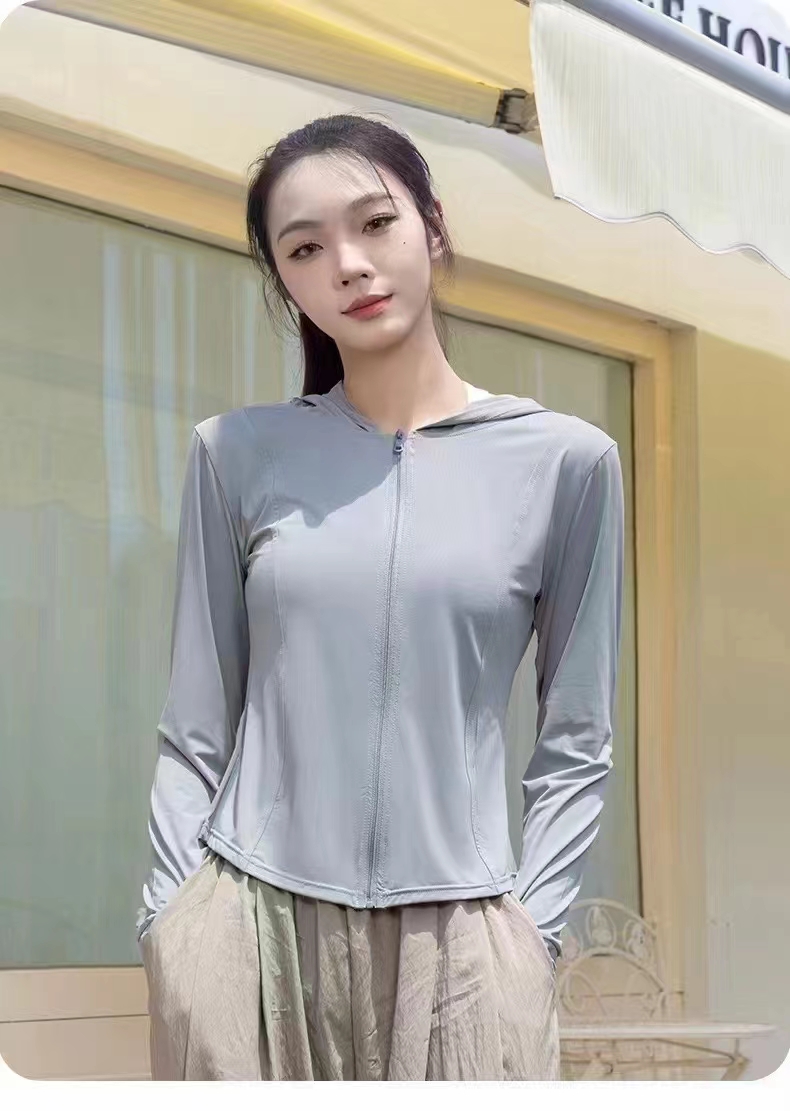 UPF50+修身防曬衣女夏季防紫外線2024新款超薄冰絲透氣防曬服顯瘦