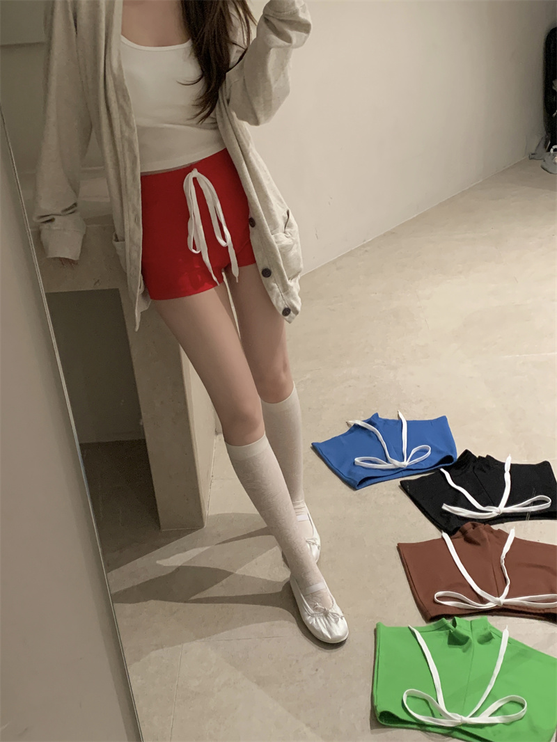 實拍 辣妹打底褲女春季新款修身短褲外穿高腰顯瘦緊身褲