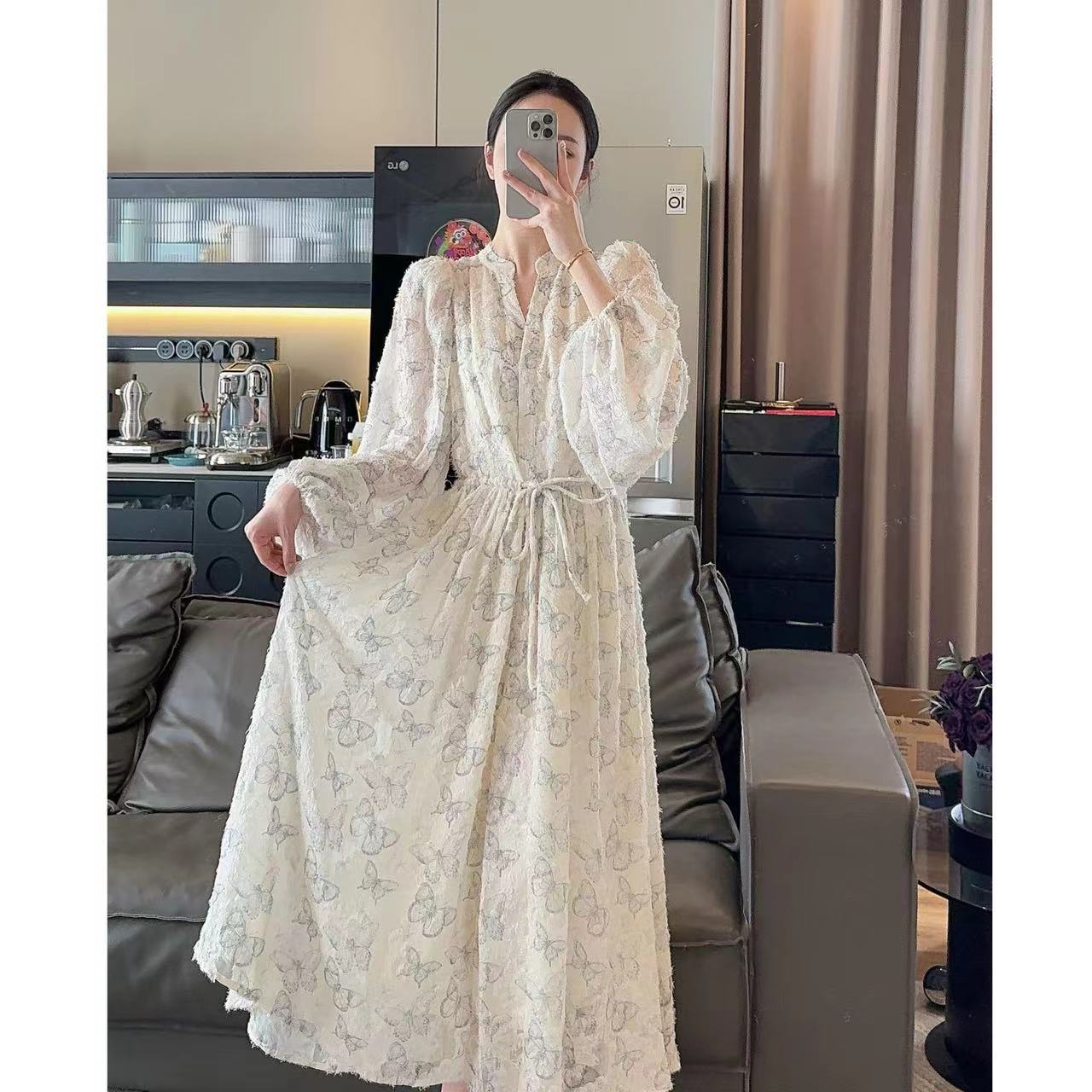 Zwinnie/詹維尼蝴蝶系列-青出於藍輕奢連衣裙漢服GYT14