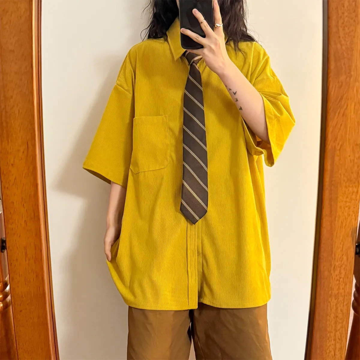 新品2024港風條紋襯衫外套女夏季寬鬆bf慵懶風oversize女裝襯衫潮
