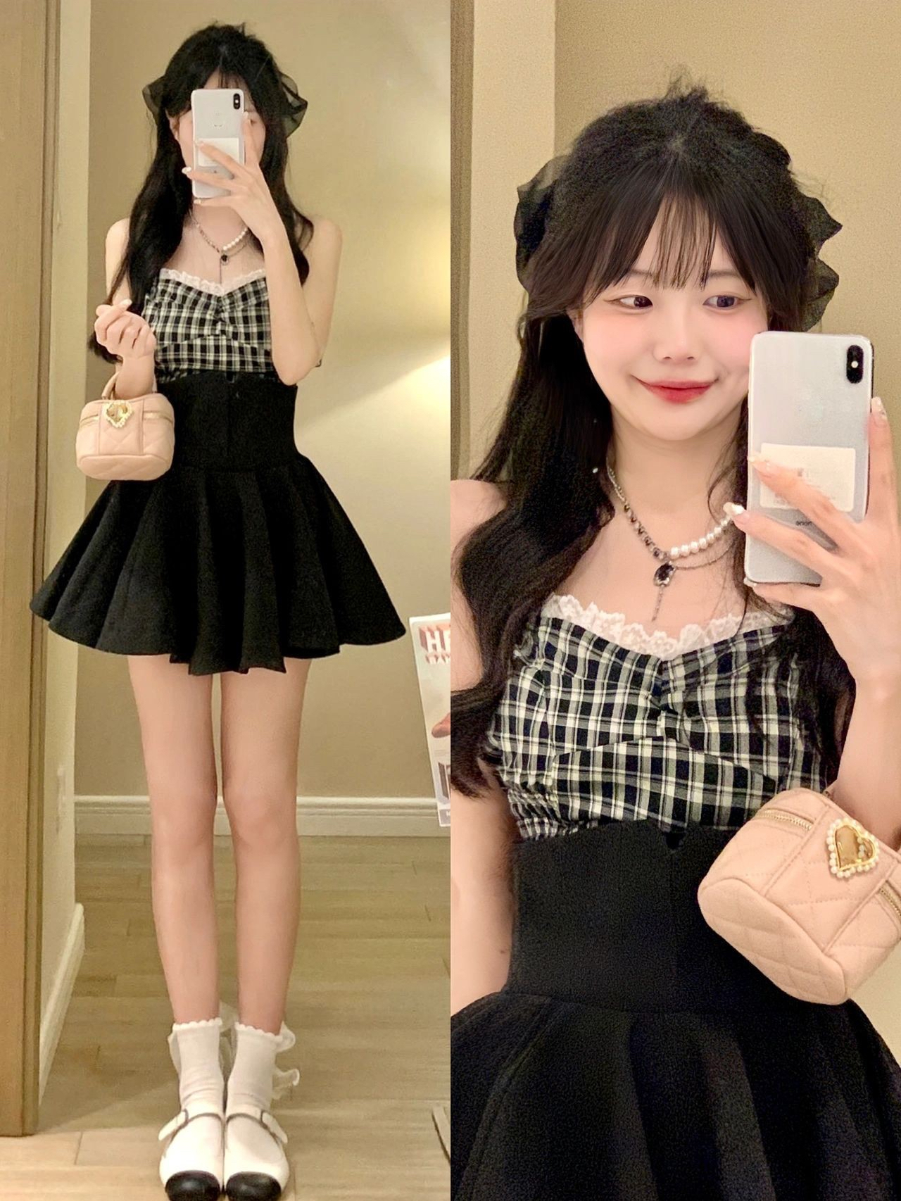 黑色性感a字半身裙女夏季收腰辣妹百褶裙高腰西裝褲裙蓬蓬短裙子