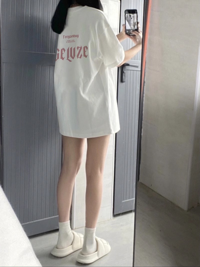 官圖220克/精梳純棉後包領有縫邊S-XXXL夏裝短袖T恤女