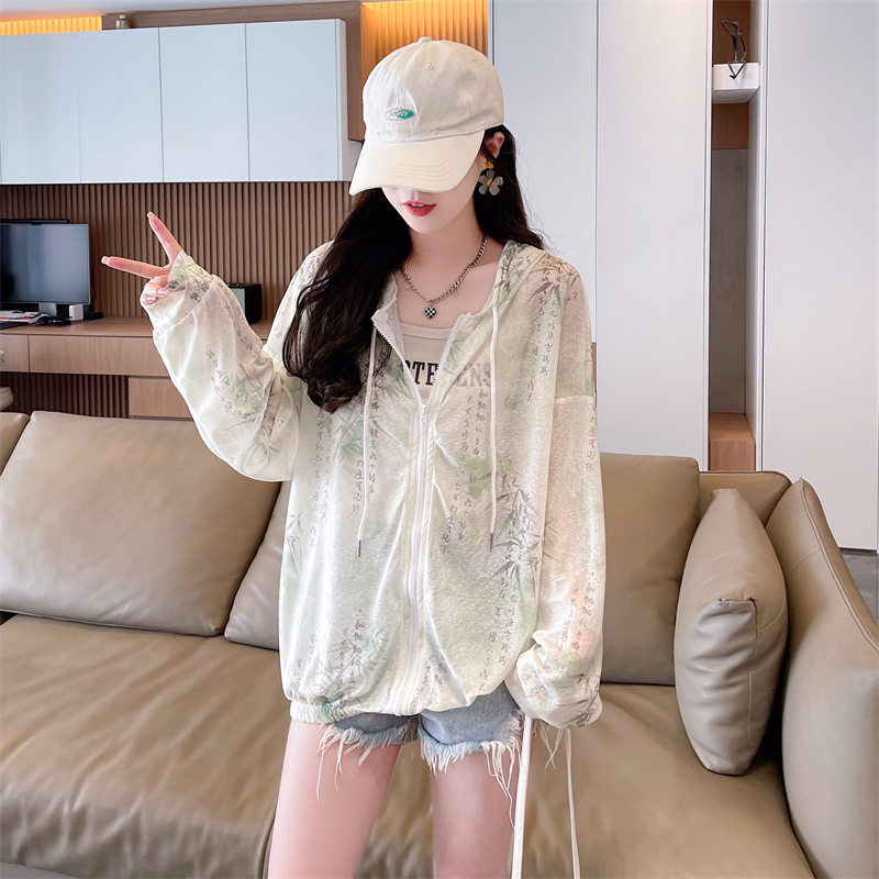 實拍 設計感減齡連帽開衫防曬衣外套女新款夏季寬鬆百搭上衣