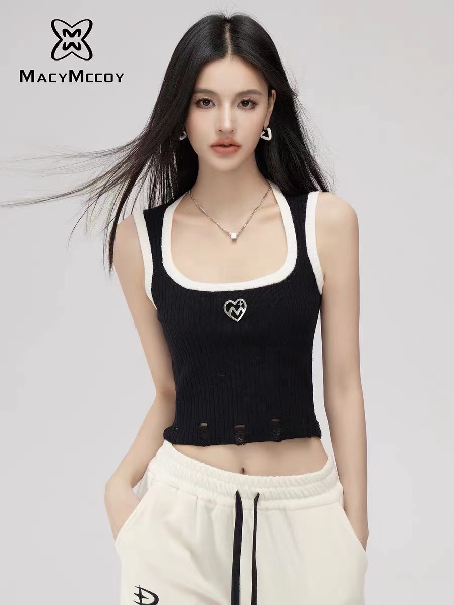 MacyMccoy 背心U領針織辣妹風無袖吊帶2024年春夏新款MissL