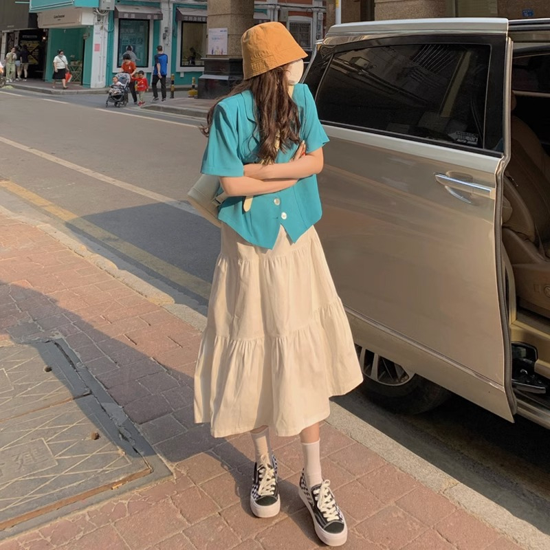 夏季2024新款堆積半身裙女