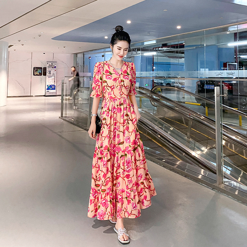 長款中長款時尚中長春裝連衣裙新款英倫風英倫過膝衣裙方領女