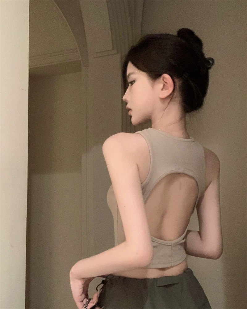 羅紋 吊帶背心女內搭外穿短款無袖露背上衣