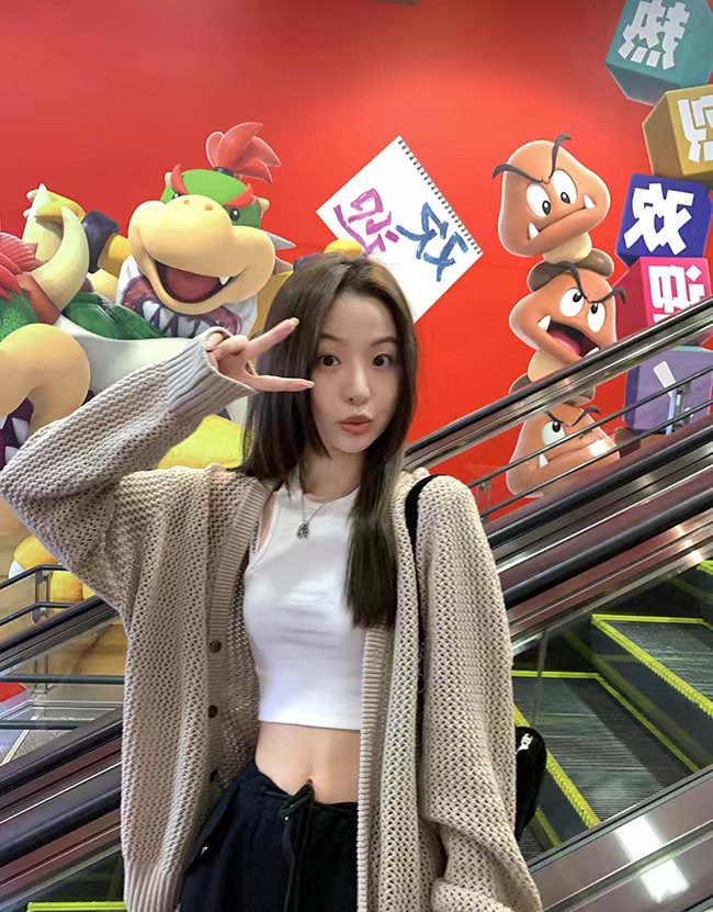 早秋季新款韓版寬鬆慵懶風鏤空長袖V領針織開衫外套女