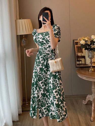 New long-sleeved dress long-sleeved long dress new slim dress long-sleeved waist European and American spring and autumn jumpsuit chiffon