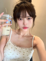 Design-inspired niche 2024 summer new women's T-shirt Korean style spaghetti strap trendy cute slimming peony print top for women