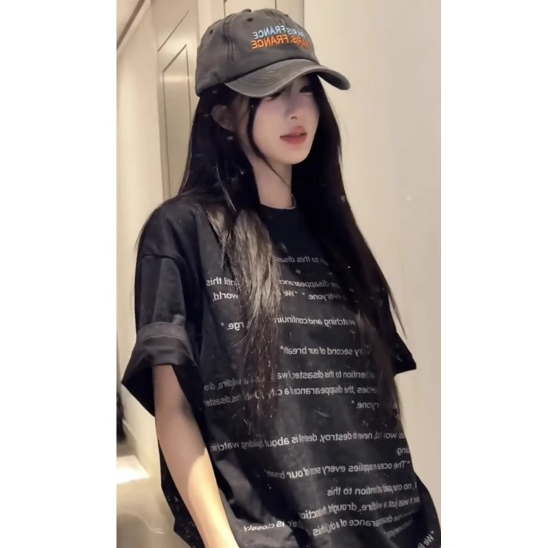 高質量純棉220克精梳緊密手感好直播品質前印花短袖t恤女
