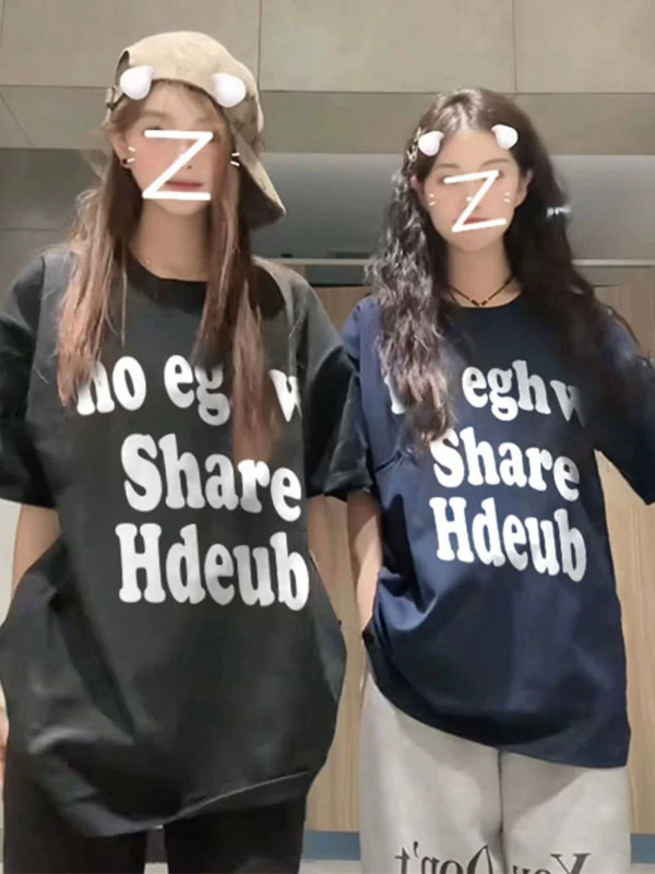 純棉夏季新款高街潮牌情侶裝短袖t恤女寬鬆設計感半袖上衣服