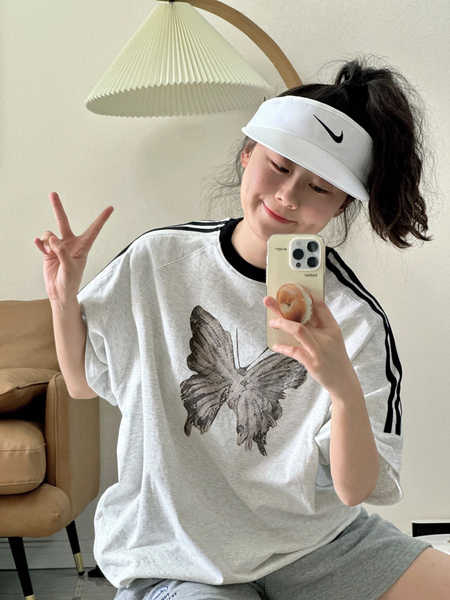插肩t恤女2024夏季新款設計感小眾韓版寬鬆獨特别致半袖上衣潮