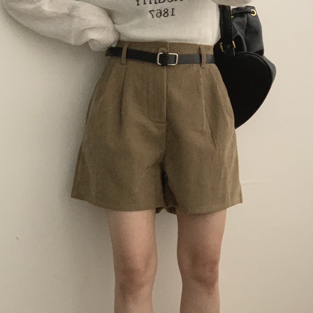 尺碼更新 ins 早春 燈芯絨短褲女褲子休閒褲