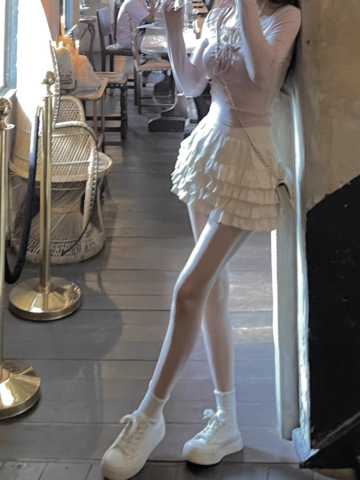 春季假兩件甜辣妹長袖T恤女套裝芭蕾風粉色修身短款純欲別致上衣