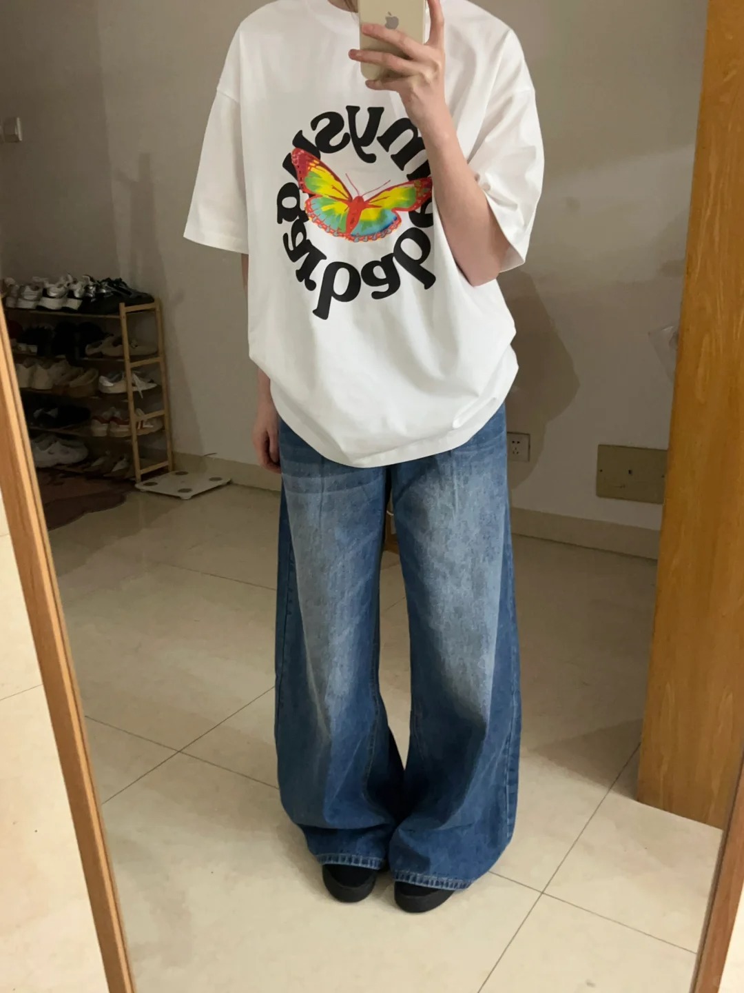 純棉美式復古白色短袖T恤女夏季2024新款oversize設計感小眾上衣