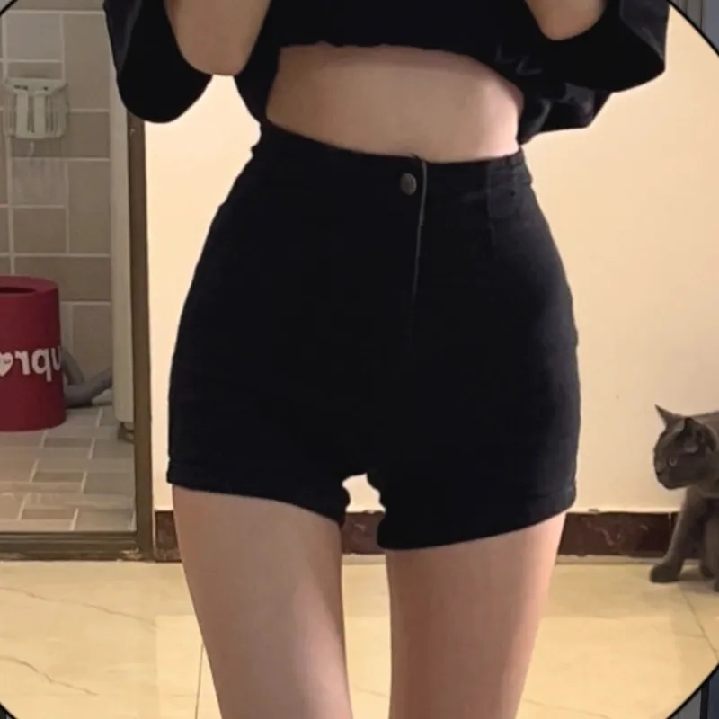 港風網紅夜店2024新款ins小眾大腿綁帶牛仔超短褲女辣妹修身顯瘦