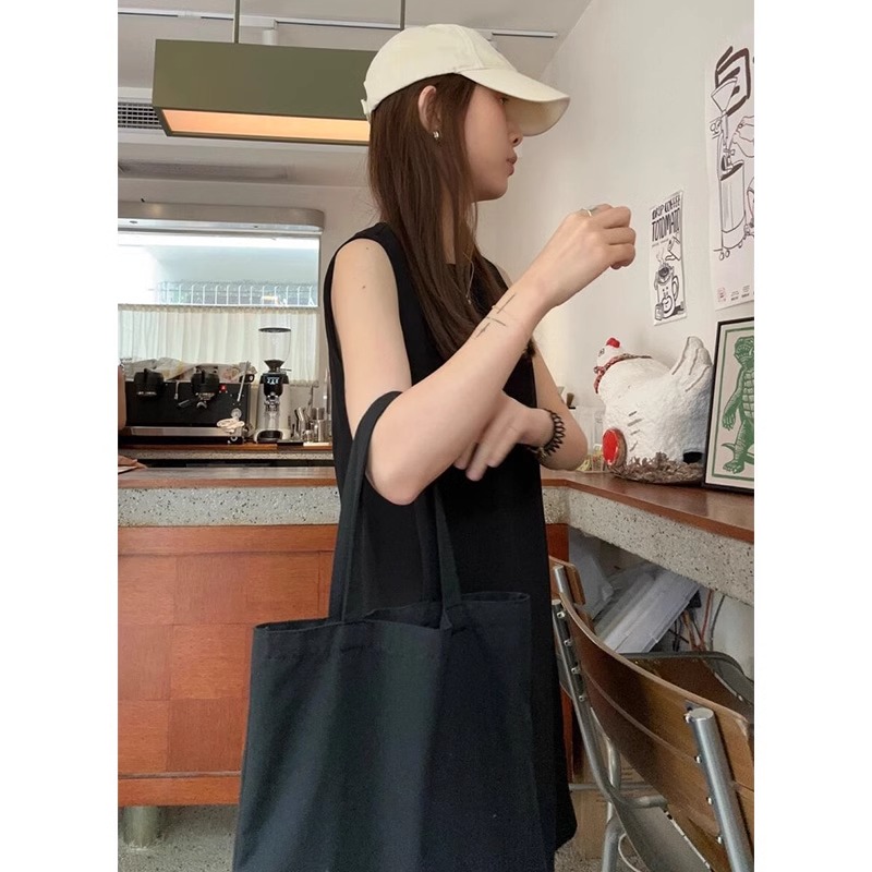 夏季2024新款背心連衣裙女