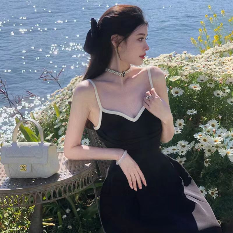 時尚法式優雅高級感禮服連衣裙春夏大碼赫本風復古吊帶長裙女