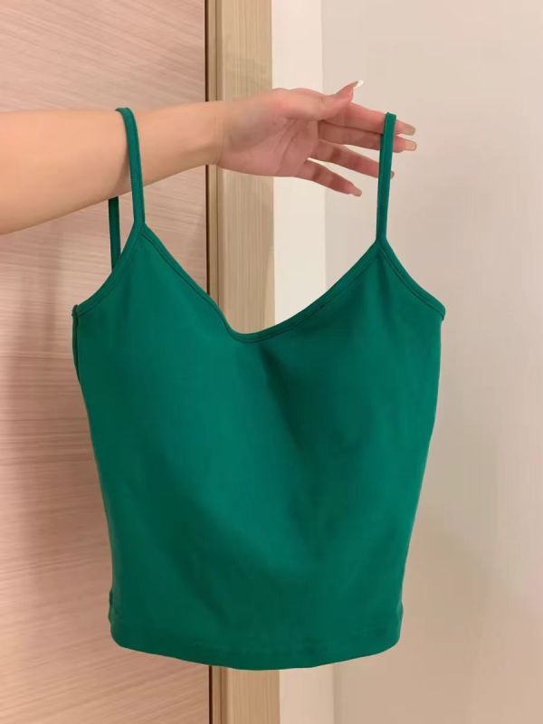 辣妹純欲綠色吊帶小背心女夏內搭外穿設計感美背性感無袖短款上衣