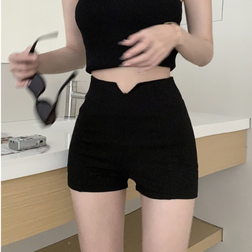 辣妹性感白色紧身休闲短裤女2024夏季新款高腰直筒裤
