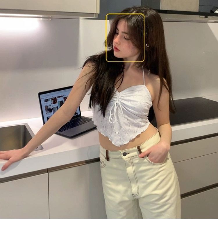 辣妹穿搭美背外穿性感掛脖小吊帶背心女內搭夏季短款白色抹胸上衣