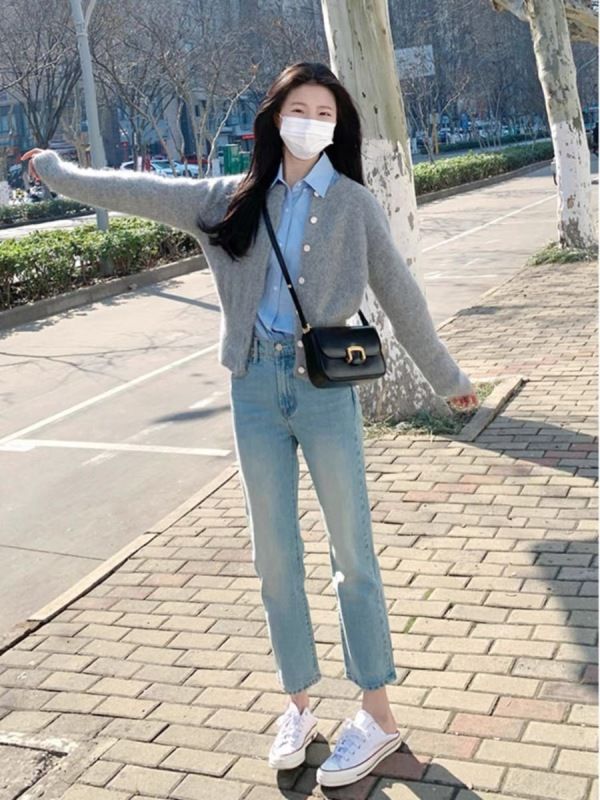 2024秋季韓系女裝可鹽可甜穿搭小個子時尚休閒針織開衫