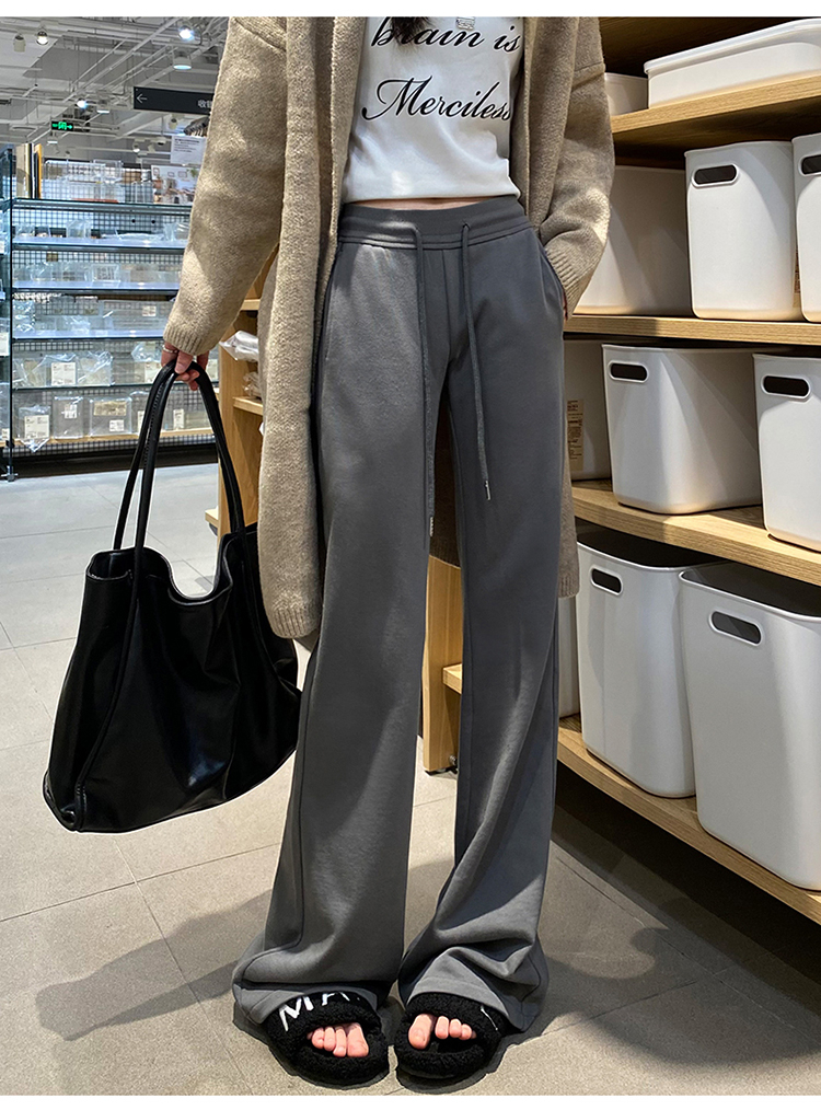 American Hot Girl Low Waist Casual Pants Women's New Autumn Versatile Gray Yoga Pants Slimming Trousers