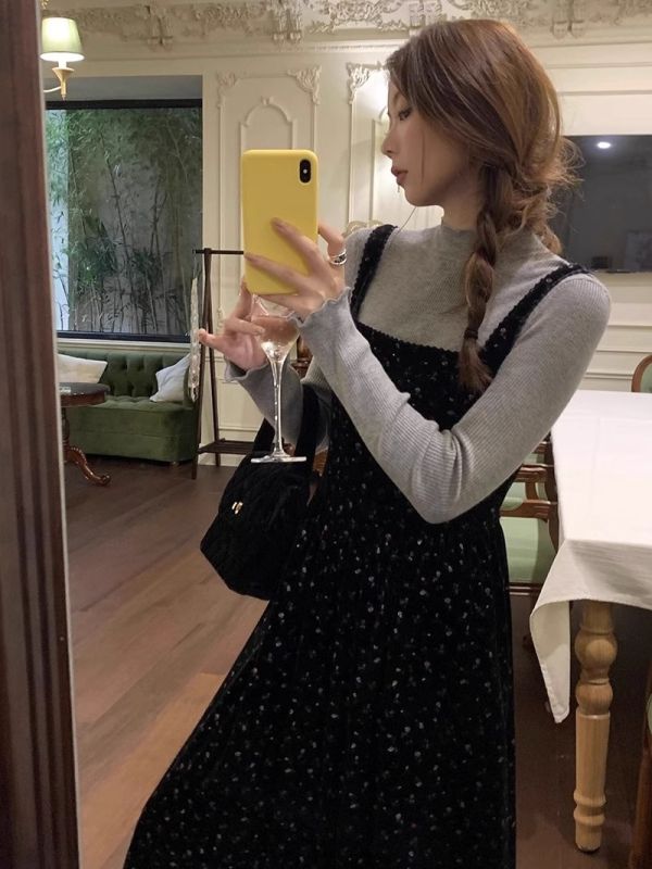 白色木耳邊半高領立領內搭打底衫女秋冬季修身毛衣長袖針織衫上衣