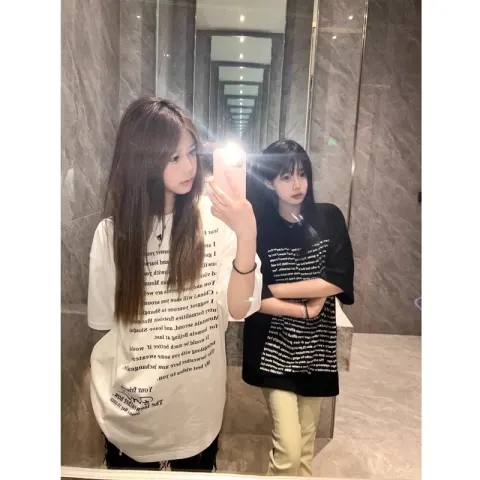 100%純棉官圖 夏季新款韓版寬鬆顯瘦短袖T恤女上衣