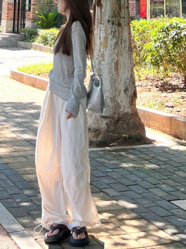 灰色獨特長袖上衣女2024初春韓系穿搭小眾獨特設計感防曬罩衫t恤