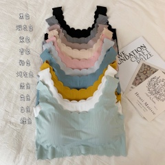 Live shot beauty back bra without wire small chest shaping sports backless camisole chiffon wrap bra