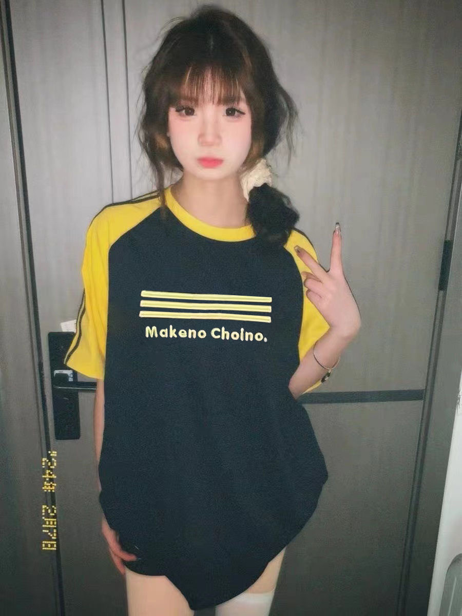 刺秀純棉200克精梳緊密賽絡紡短袖t恤女