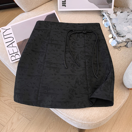 Actual shot of 2024 summer new Chinese style high-waisted A-line skirt fashionable design jacquard slimming versatile short skirt