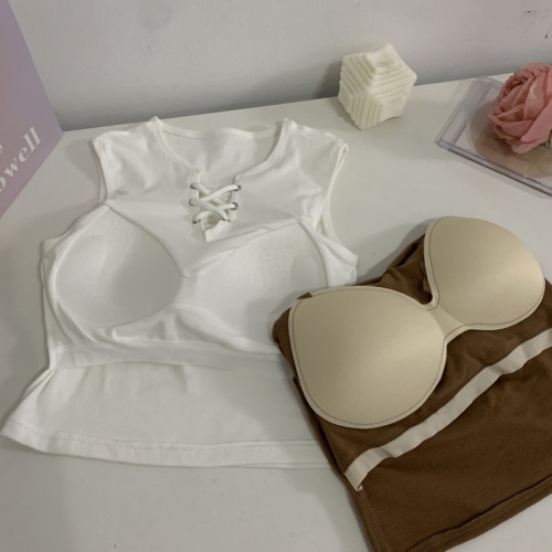 Real shot of early spring personalized rope sexy solid color camisole versatile with breast pads and inner top for beautiful back