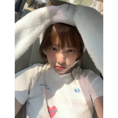印花正肩短袖t恤女夏季夏新款小眾美式純棉顯瘦體恤上衣