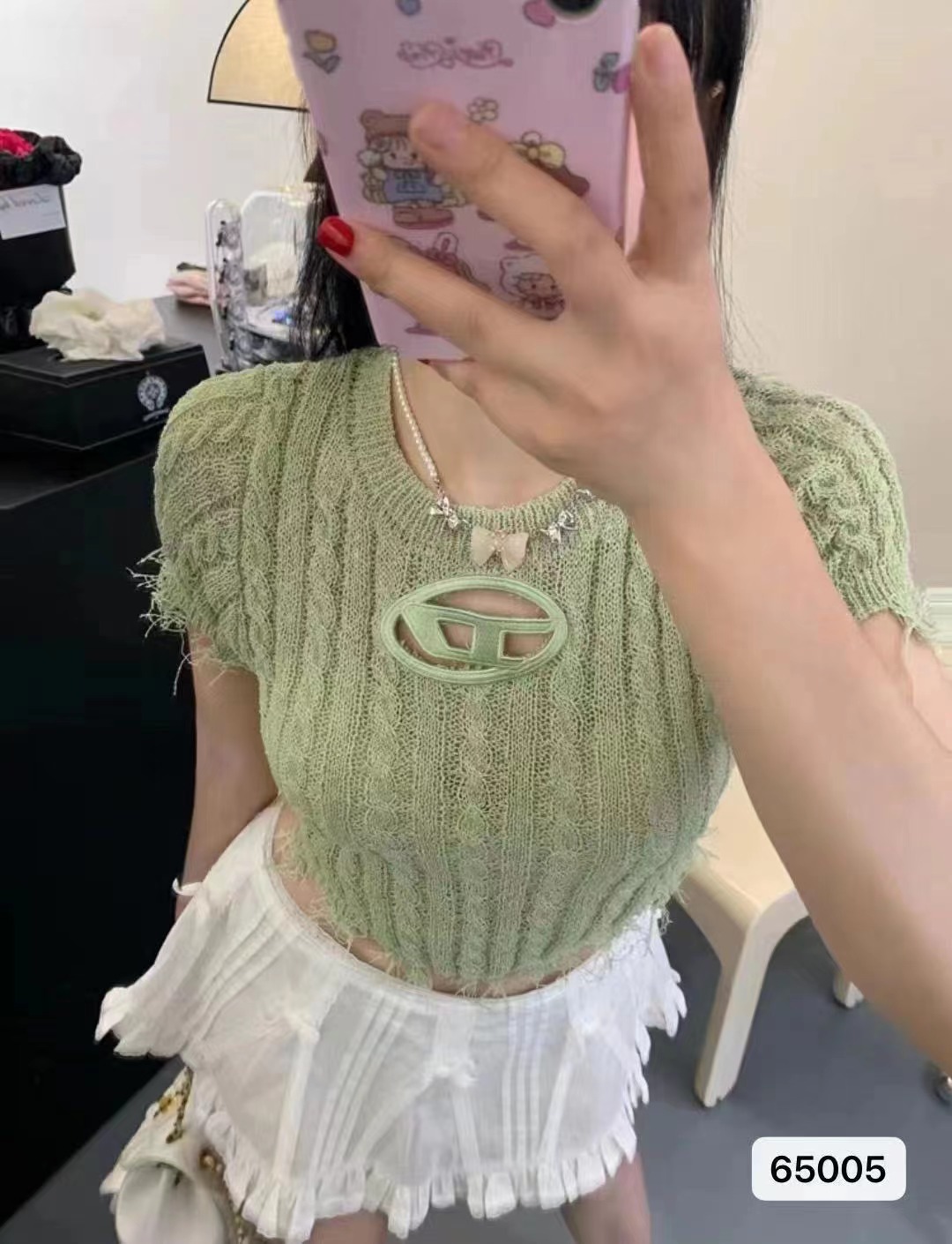 白色鏤空短袖t恤女2024夏季新款不規則流蘇短款修身體恤針織上衣