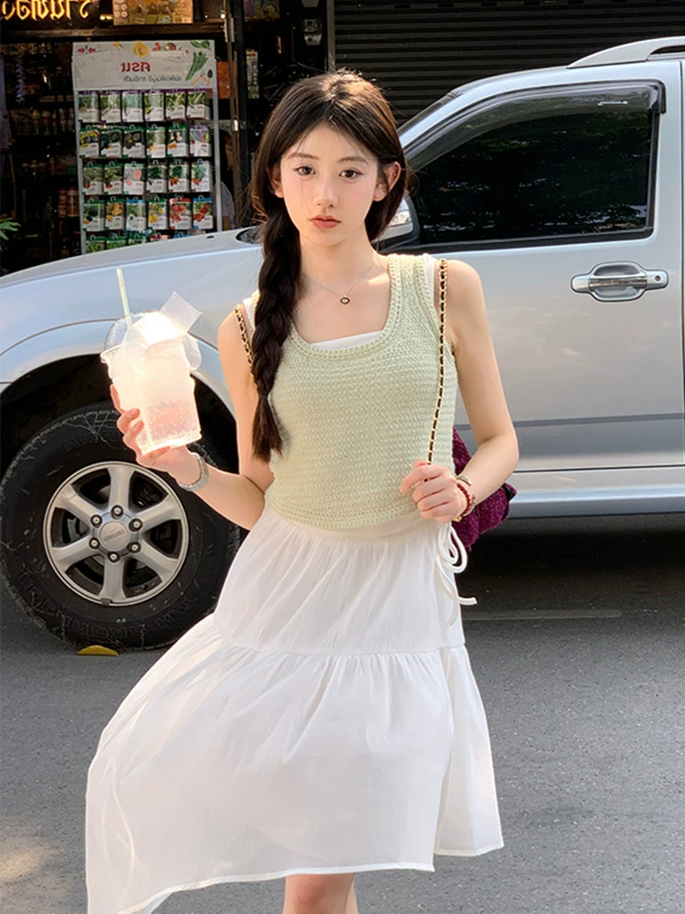 甜美少女心糖果色小香風短款背心女別致小個子寬鬆顯瘦小吊帶上衣