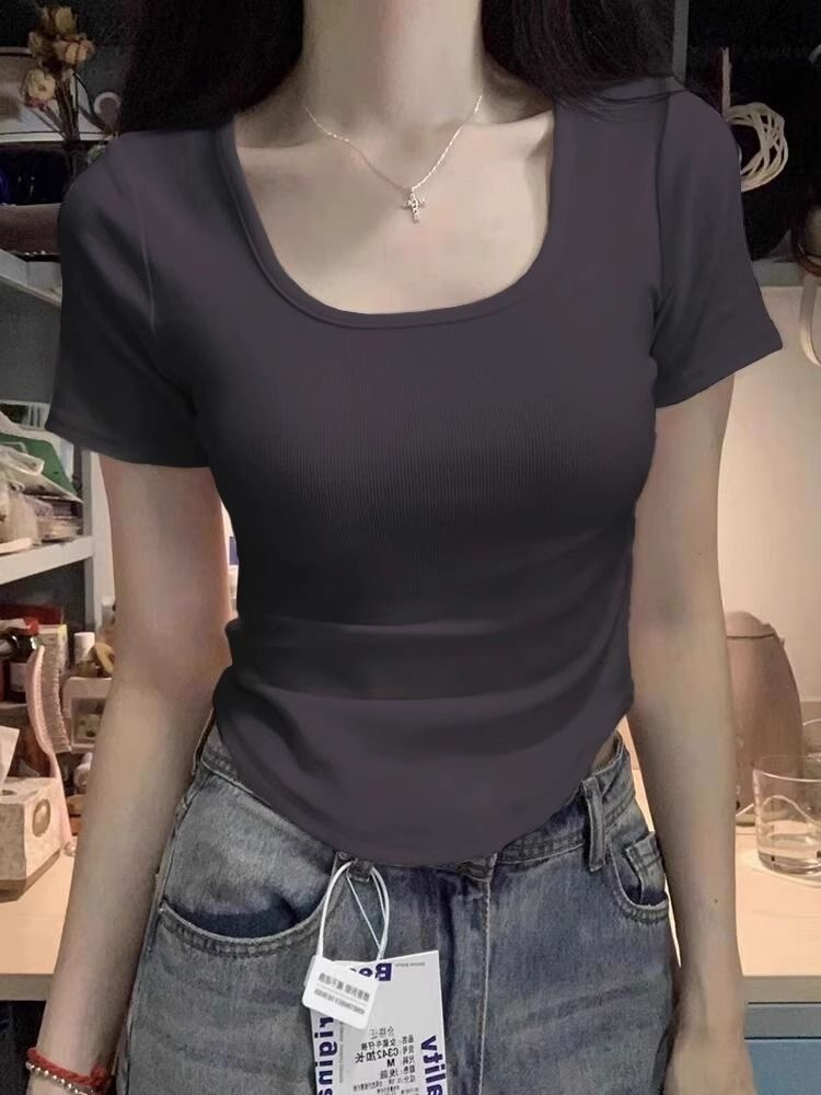 260克莫代爾短袖t恤女修身顯瘦短款上衣