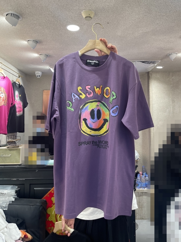 春夏裝彩色微笑短袖t恤女休閒寬鬆oversize胖妹妹上衣