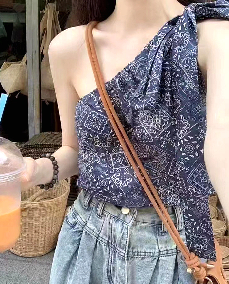 設計感小眾肩帶腰帶甜辣妹抹胸夏季外穿內搭打底短款吊帶背心上衣