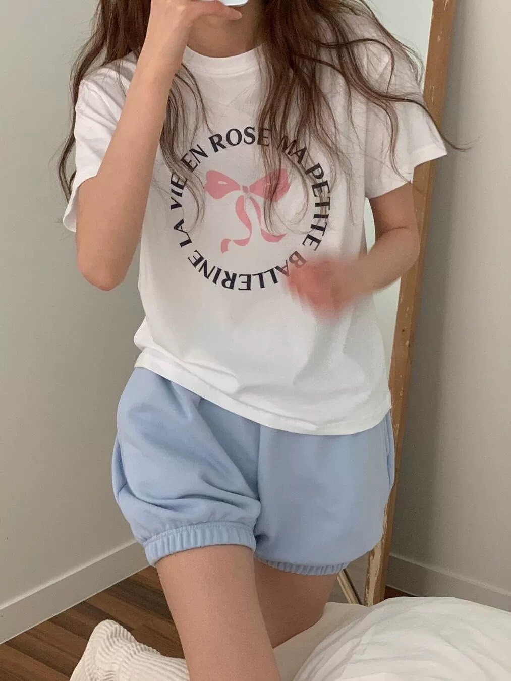 甜美減齡蝴蝶結印花短袖T恤夏休閒學院風寬鬆韓系上衣女