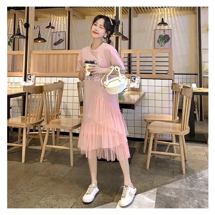 2024流行夏天chic溫柔小個子仙女裙網紗連衣裙學生長款超仙裙子女