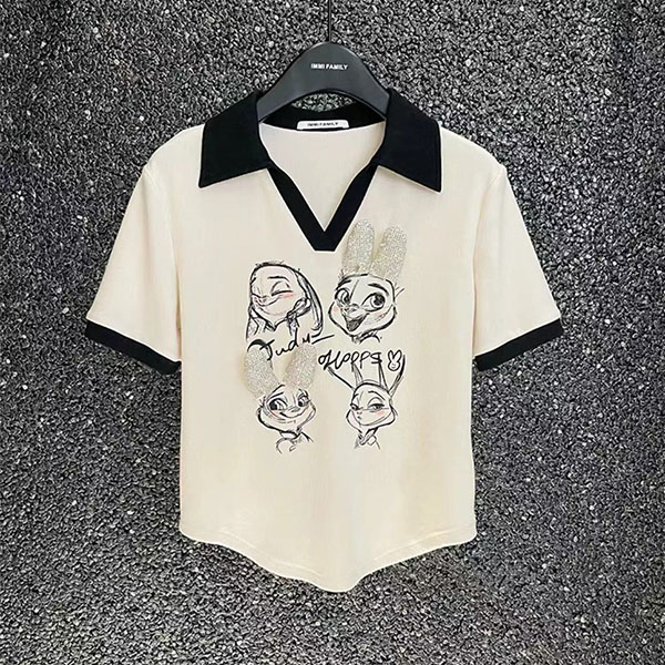 Printed 21 count super cool cotton 200g back collar 200kg large size slimming and age-reducing chic T-shirt