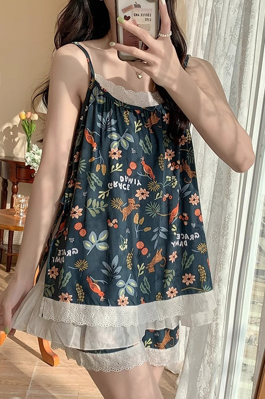 Original workmanship pajamas for women 2024 new summer sleeveless camisole shorts cute home wear set