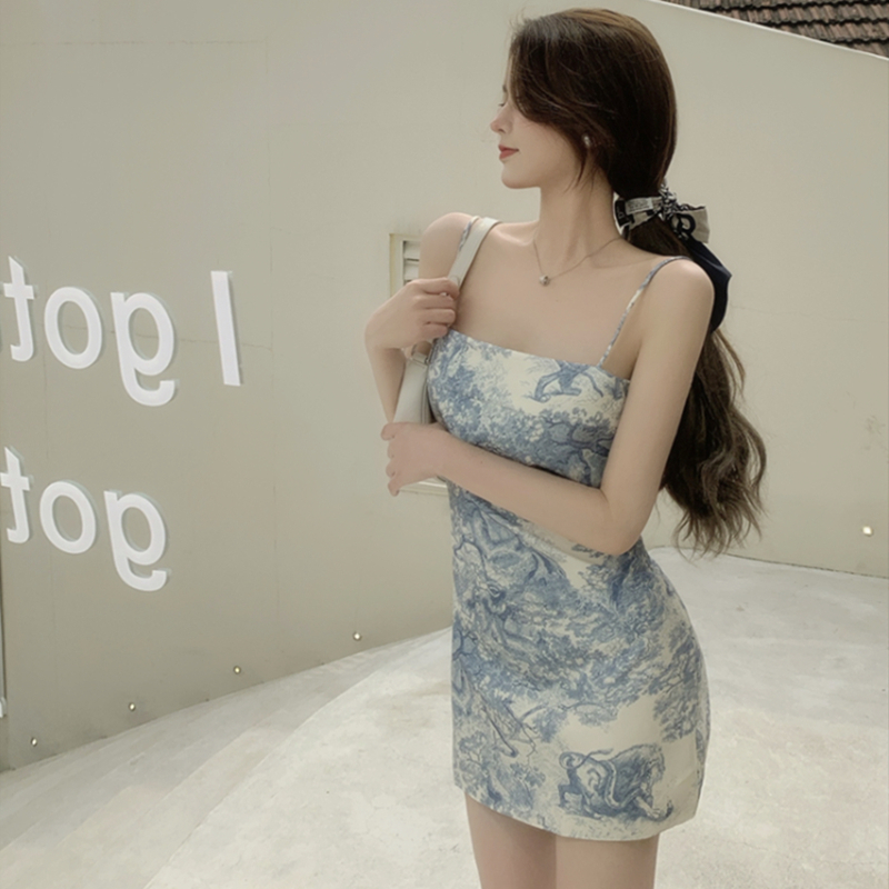 吊帶連衣裙赫本風氣質小裙子女夏裝性感包臀裙半身裙短裙A字裙子