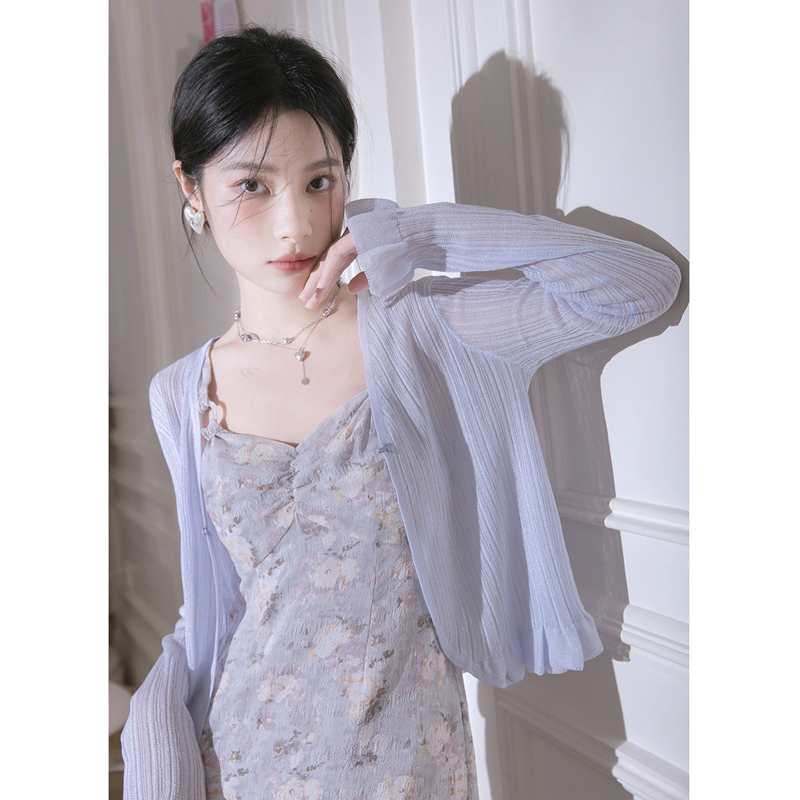 天貓質量防曬披肩夏季配裙子外套吊帶外搭女天開衫薄款上衣